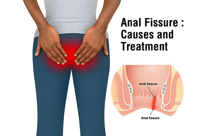 Illustration of an anal fissure